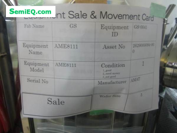 AMAT AME8111 Plasma Etch