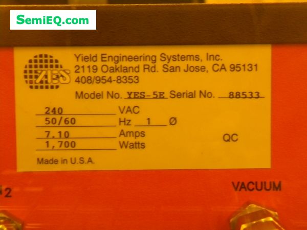 Yield Engineering System YES-5E Lithography