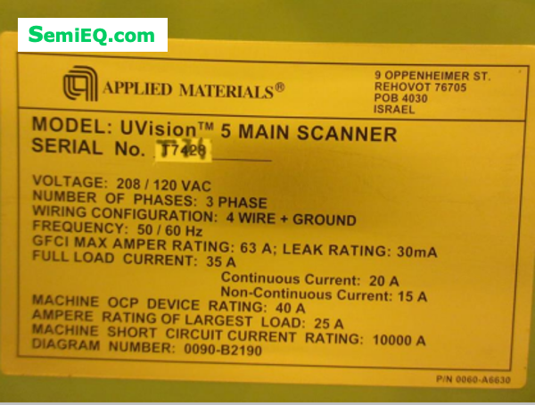 AMAT UVision 5 Bright Field