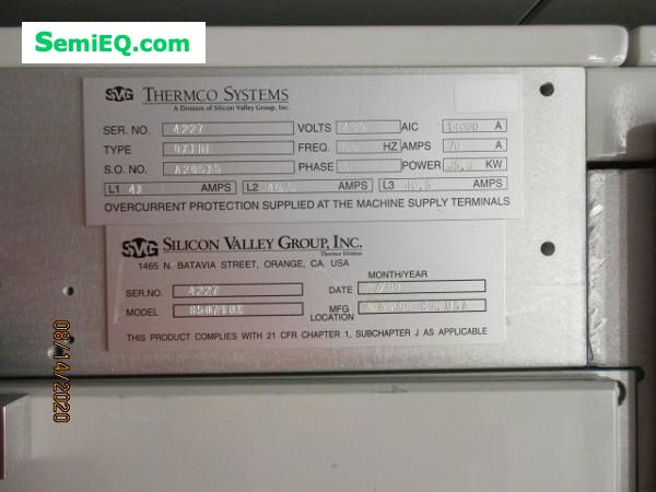 SVG AVP8000 Atmospheric Oxide Vertical Furnace